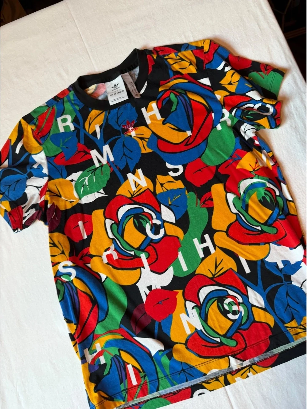 Adidas Rich Mnisi Colorful Floral Print T-Shirt Size S